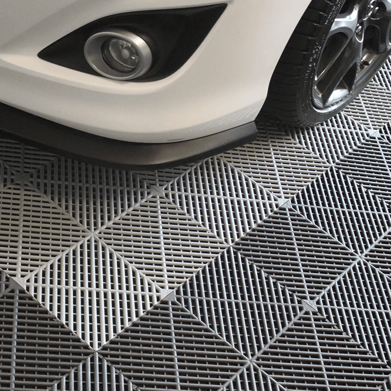 MonsterRAX Interlocking Grey Garage Floor Tiles (16 Pack)