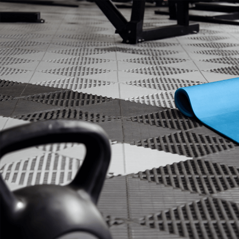 MonsterRAX Interlocking Grey Garage Floor Tiles (16 Pack)