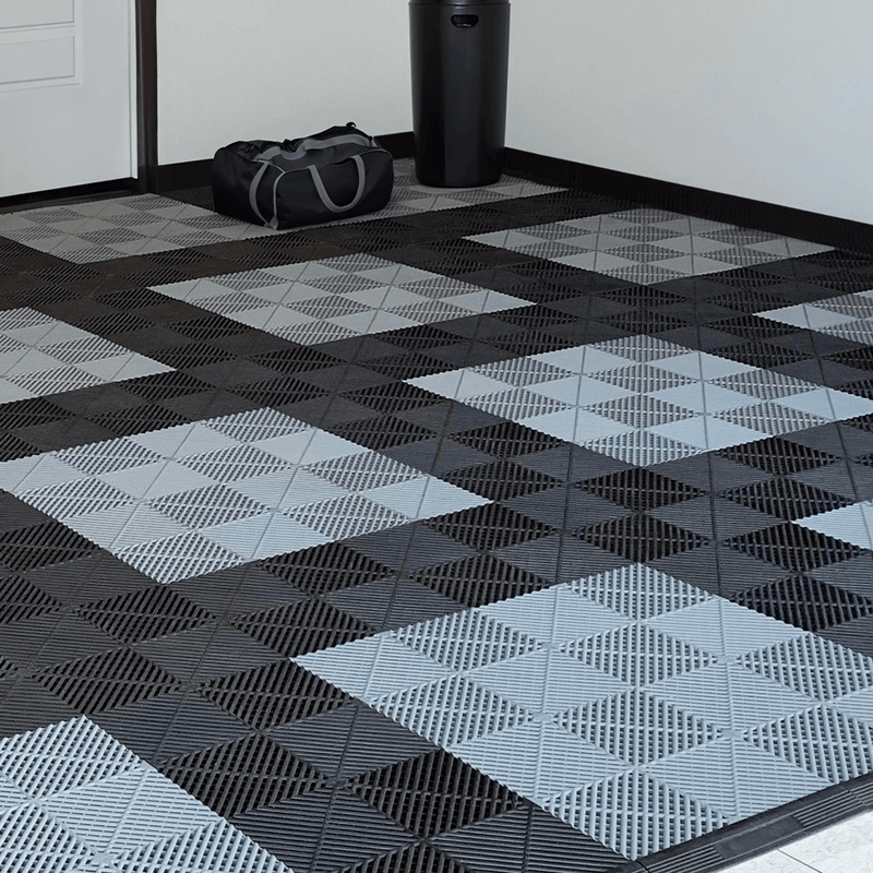 MonsterRAX Interlocking Grey Garage Floor Tiles (16 Pack)
