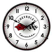 Collectable Sign and Clock Chevrolet Corvette C1 Backlit Wall Clock