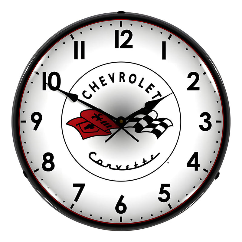 Collectable Sign and Clock Chevrolet Corvette C1 Backlit Wall Clock
