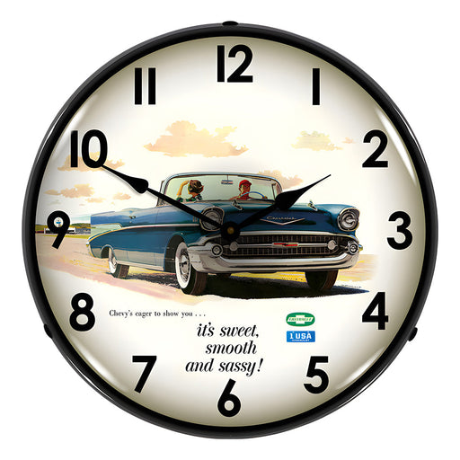 Collectable Sign and Clock 1957 Bel Air Convertible Backlit Wall Clock