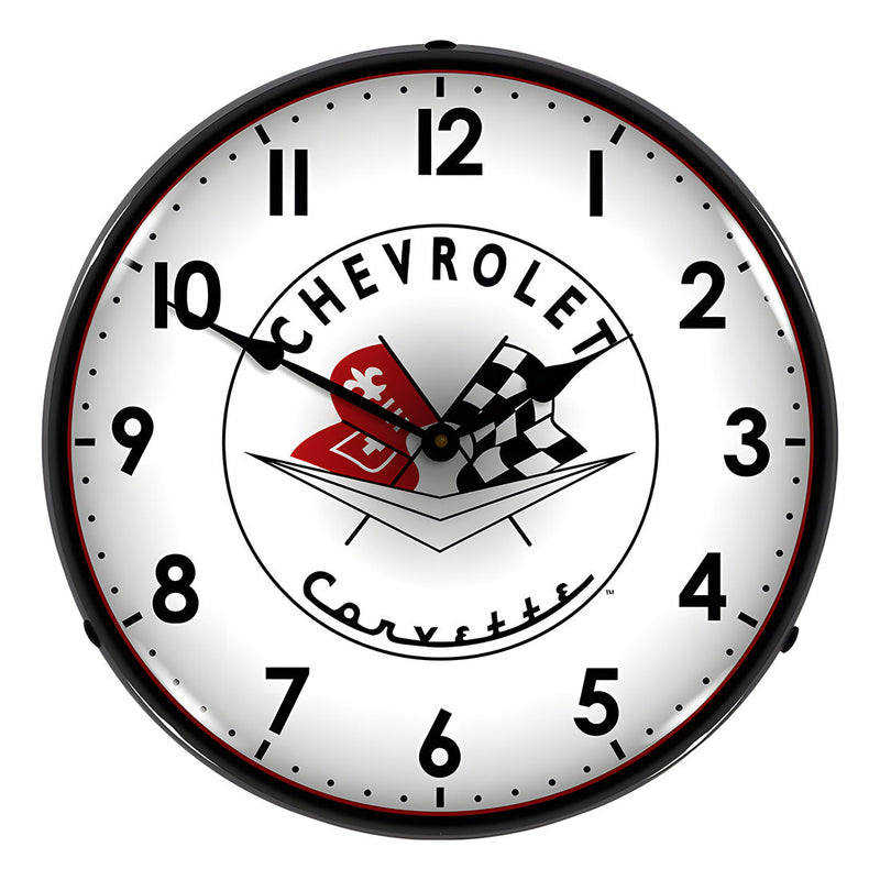 Collectable Sign and Clock Chevrolet Corvette Backlit Wall Clock