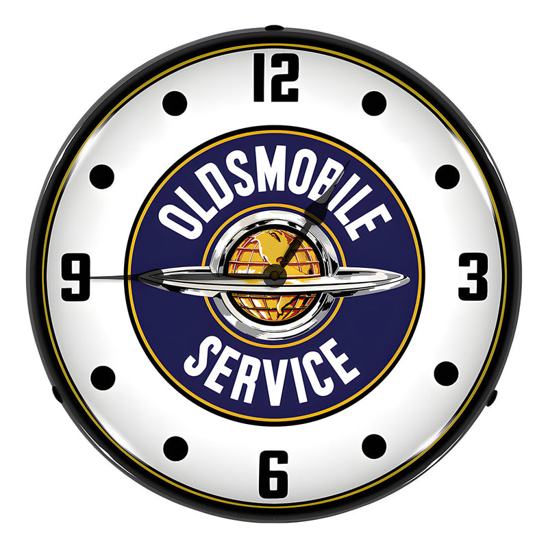 Collectable Sign and Clock Oldsmobile Service Backlit Wall Clock