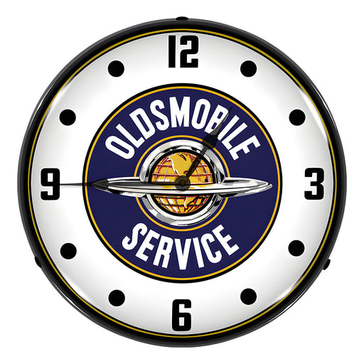 Collectable Sign and Clock Oldsmobile Service Backlit Wall Clock