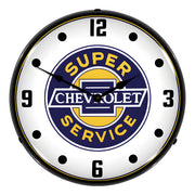 Collectable Sign and Clock Chevrolet Super Service Backlit Wall Clock