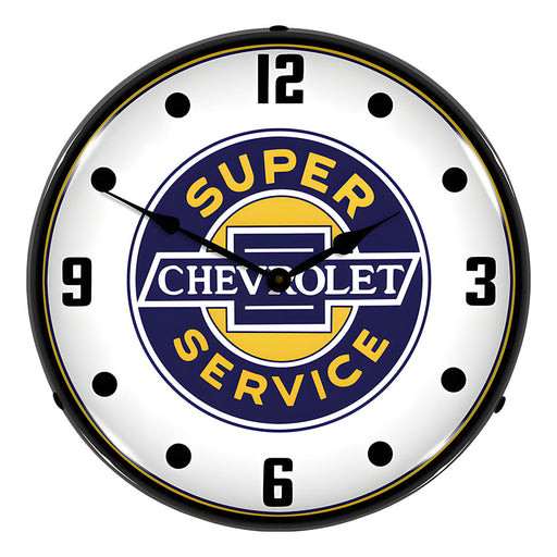 Collectable Sign and Clock Chevrolet Super Service Backlit Wall Clock