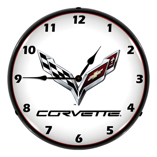 Collectable Sign and Clock C7 Corvette Backlit Wall Clock
