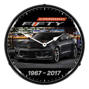 Collectable Sign and Clock 2017 Camaro 50th Backlit Wall Clock