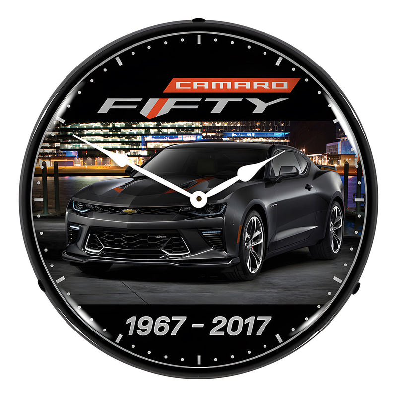 Collectable Sign and Clock 2017 Camaro 50th Backlit Wall Clock