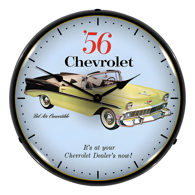 Collectable Sign and Clock 1956 Chevrolet Bel Air Convertible Backlit Wall Clock