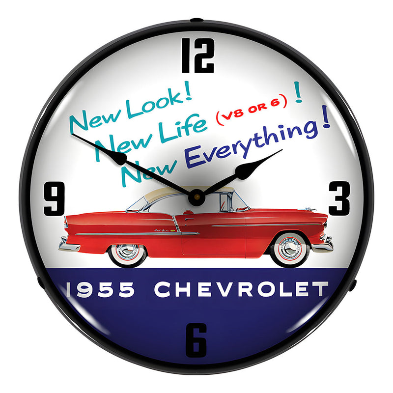 Collectable Sign and Clock 1955 Chevrolet New Look Backlit Wall Clock