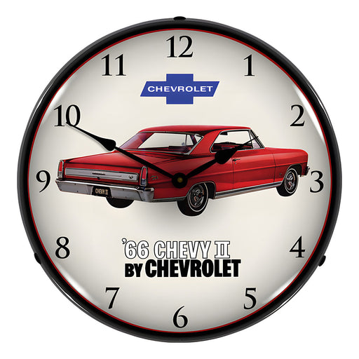 Collectable Sign and Clock 1966 Chevy II Nova Super Sport Backlit Wall Clock