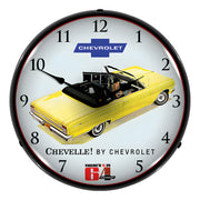 Collectable Sign and Clock 1964 Chevelle Convertible Backlit Wall Clock