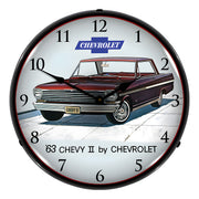 Collectable Sign and Clock 1963 Chevy II Nova Super Sport Backlit Wall Clock