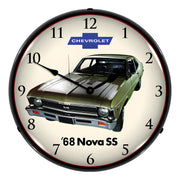 Collectable Sign and Clock 1968 Nova Super Sport Backlit Wall Clock
