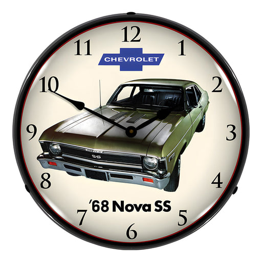 Collectable Sign and Clock 1968 Nova Super Sport Backlit Wall Clock
