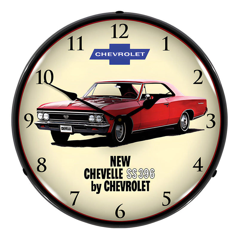 Collectable Sign and Clock 1966 Chevelle SS 396 Backlit Wall Clock