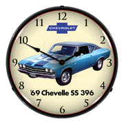 Collectable Sign and Clock 1969 Chevelle SS 396 Backlit Wall Clock