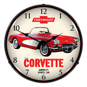 Collectable Sign and Clock 1959 Chevrolet Corvette Backlit Wall Clock