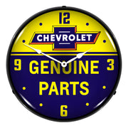 Collectable Sign and Clock Chevrolet Bowtie Genuine Parts Backlit Wall Clock