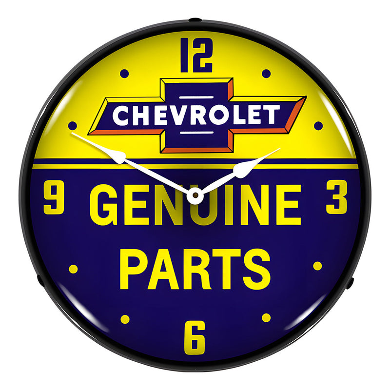Collectable Sign and Clock Chevrolet Bowtie Genuine Parts Backlit Wall Clock