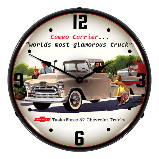 Collectable Sign and Clock 1957 Chevrolet Cameo Truck Backlit Wall Clock