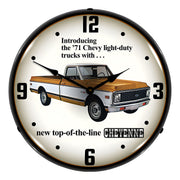 Collectable Sign and Clock 1971 Chevrolet Truck Backlit Wall Clock