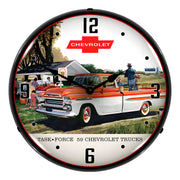 Collectable Sign and Clock 1959 Chevrolet Task Force Truck Backlit Wall Clock