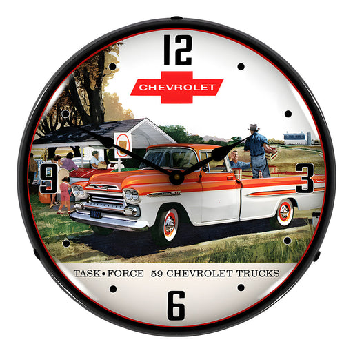 Collectable Sign and Clock 1959 Chevrolet Task Force Truck Backlit Wall Clock