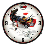 Collectable Sign and Clock C4 Corvette Tech Backlit Wall Clock