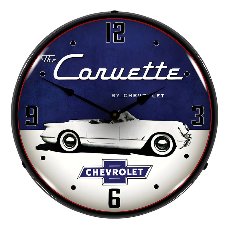 Collectable Sign and Clock 1954 Corvette Backlit Wall Clock