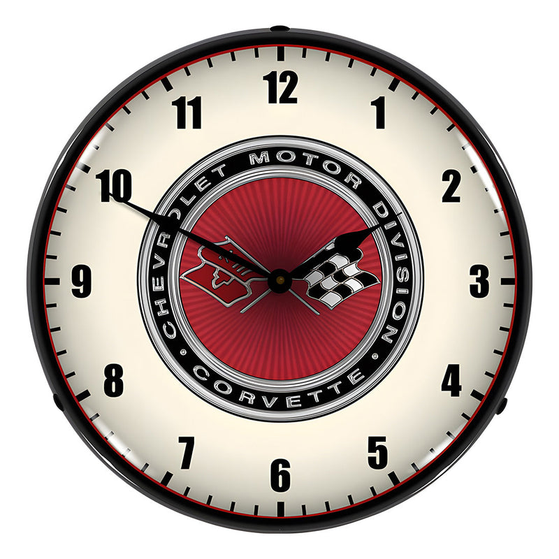 Collectable Sign and Clock C3 Corvette 68-82 Backlit Wall Clock