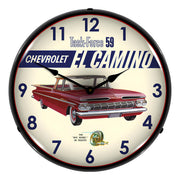 Collectable Sign and Clock 1959 El Camino Backlit Wall Clock