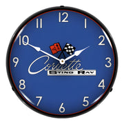 Collectable Sign and Clock C2 Corvette Sting Ray Backlit Wall Clock