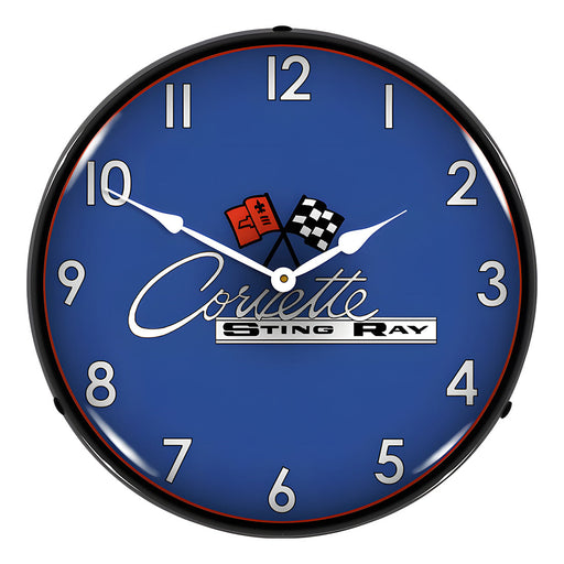 Collectable Sign and Clock C2 Corvette Sting Ray Backlit Wall Clock