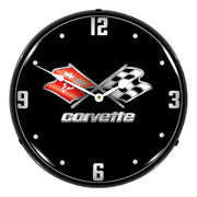 Collectable Sign and Clock C3 Corvette Black Tie Backlit Wall Clock