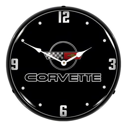 Collectable Sign and Clock C4 Corvette Black Tie Backlit Wall Clock