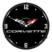 Collectable Sign and Clock C5 Corvette Black Tie Backlit Wall Clock