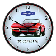 Collectable Sign and Clock 1965 Corvette Convertible Backlit Wall Clock