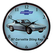 Collectable Sign and Clock 1967 Corvette Backlit Wall Clock