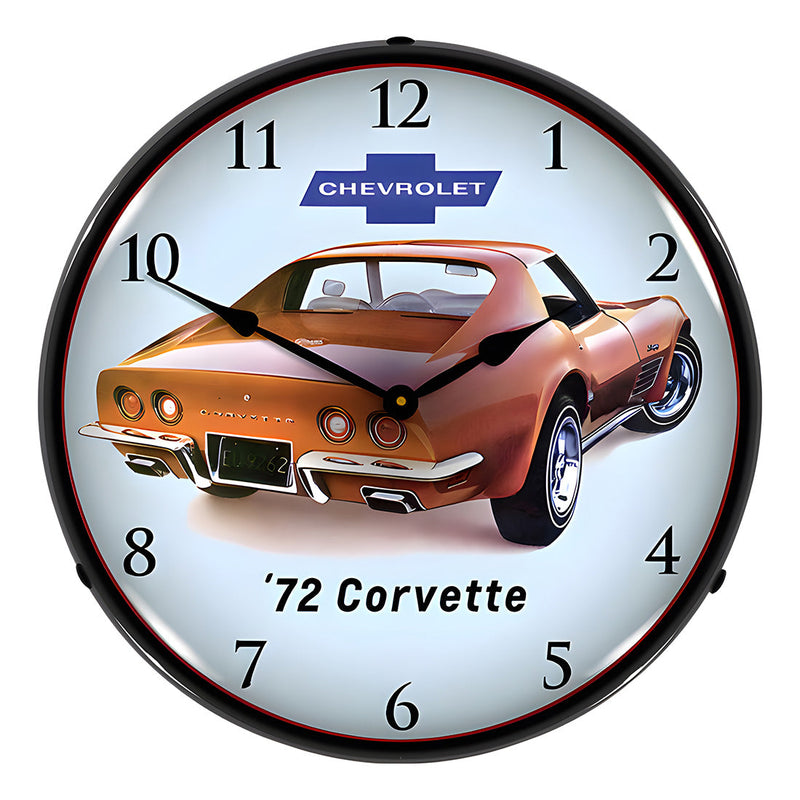 Collectable Sign and Clock 1972 Corvette Backlit Wall Clock