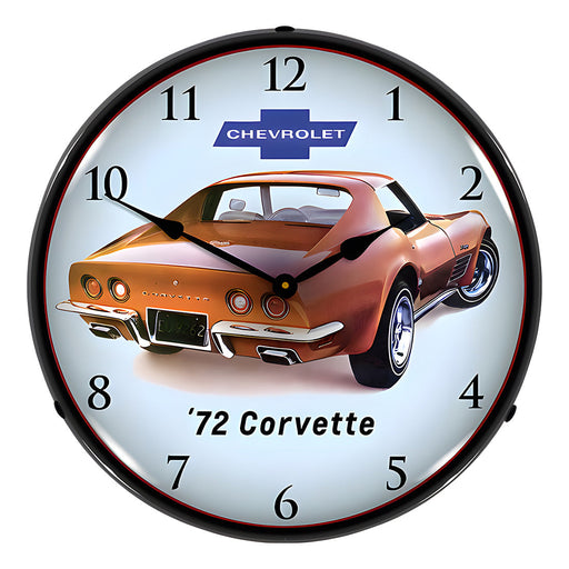 Collectable Sign and Clock 1972 Corvette Backlit Wall Clock