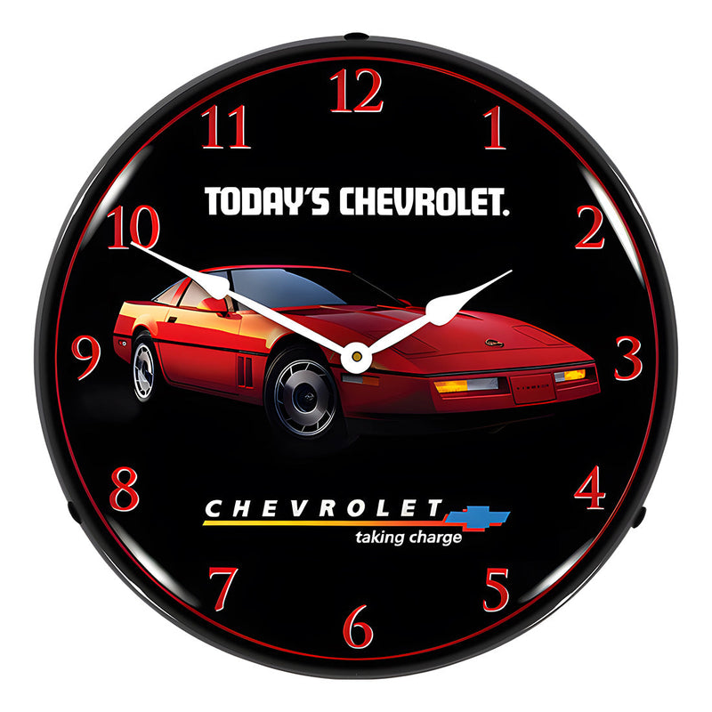 Collectable Sign and Clock 1984 Corvette Backlit Wall Clock