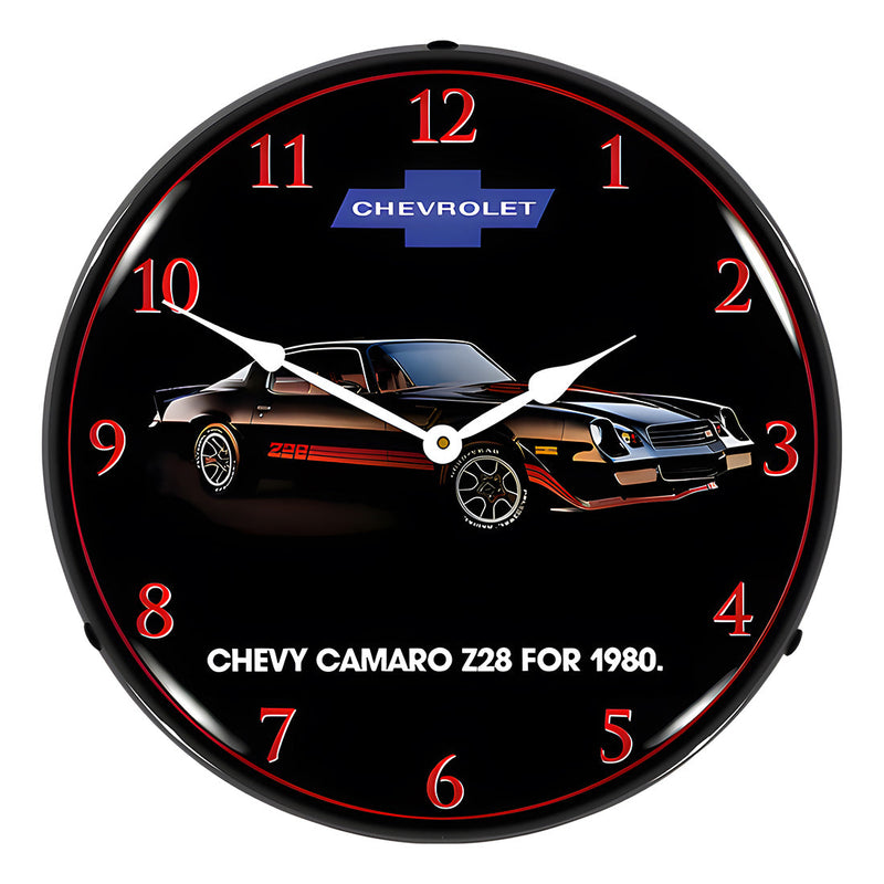 Collectable Sign and Clock 1980 Z28 Camaro Backlit Wall Clock