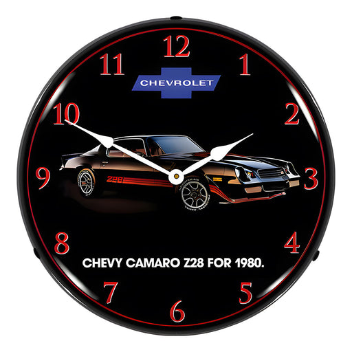 Collectable Sign and Clock 1980 Z28 Camaro Backlit Wall Clock