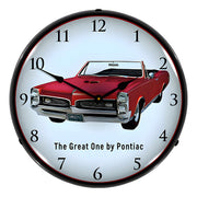 Collectable Sign and Clock 1967 Pontiac GTO Convertible Backlit Wall Clock