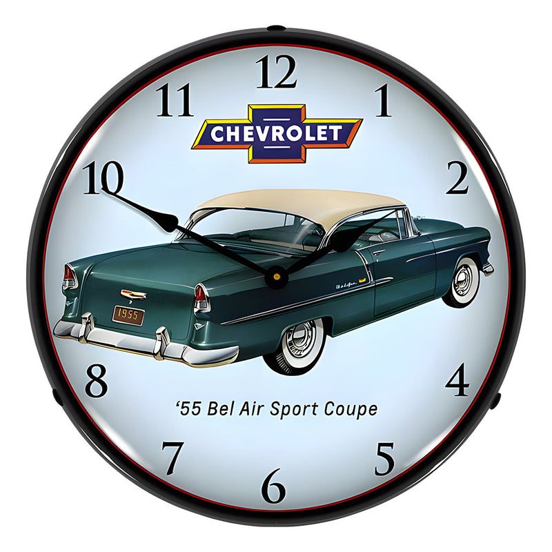 Collectable Sign and Clock 1955 Bel Air Sport Coupe Backlit Wall Clock