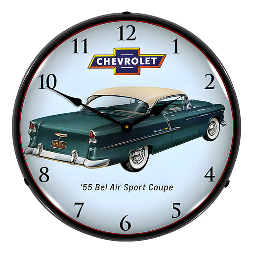 Collectable Sign and Clock 1955 Bel Air Sport Coupe Backlit Wall Clock