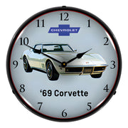 Collectable Sign and Clock 1969 Corvette Backlit Wall Clock